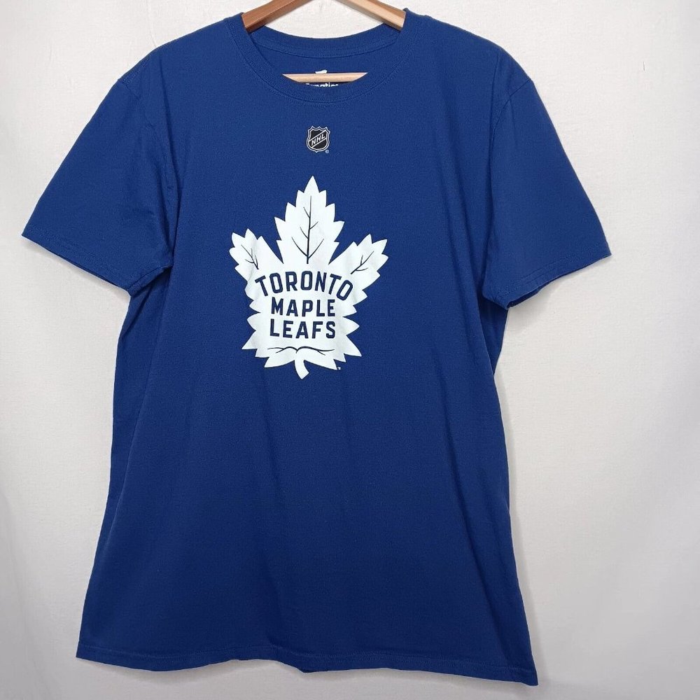 Fanatics Toronto Maple Leafs Blue Short Sleeve Tee with White Logo